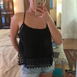 Urban outfitters black lace tank top